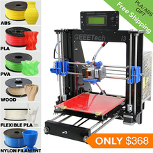 Five Materials Support LCD Reprap Prusa i3 3D Printer Machine 8MM Acrylic Frame High Precision Impressora DIY Kit