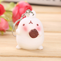 Cute Cake Coffee Strawberry Cookies Radish Tiny White Rabbit Key Chian For Women New Gift Rabbit