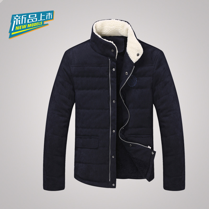 New 2014 new Men s winter Korean casual men s jacket lamb fur collar coat Man