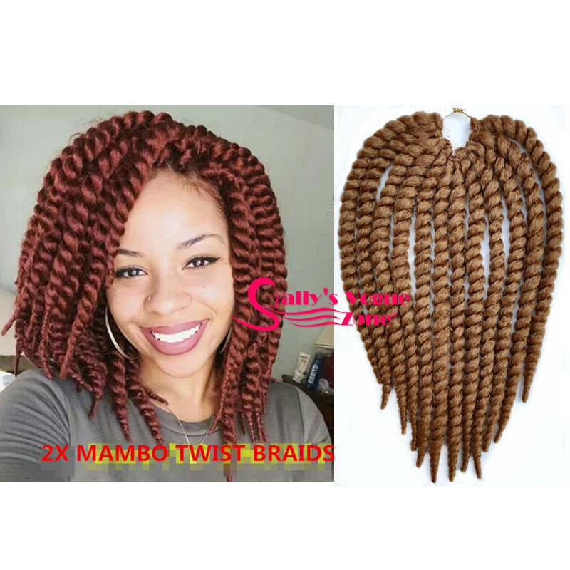 Havana Mambo Twist Braids 80gram 12inch Synthetic Crochet Braids Hair Extension 12pcs Pack Black Brown Golden