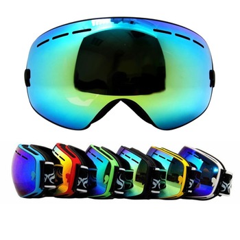 Fp # подлинная лыжные очки с двойными анти-туман большие сферические профессиональные лыжные очки унисекс-многоцветной сноуборд очки