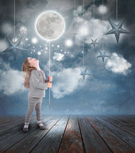 HUAYI 5x7ft Moon Stars Thin Vinyl Backdrop XT 2909