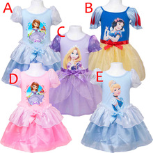 New 2015 Disfraz Baby Princess Sofia Girl Dress Costume Vestidos Princesa Roupas Infantil De Meninas Party Dress Kids Clothes