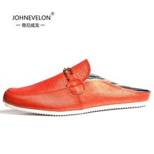 Slippers summer Baotou leather slippers for men half Korean fashion casual shoes breathable summer influx of