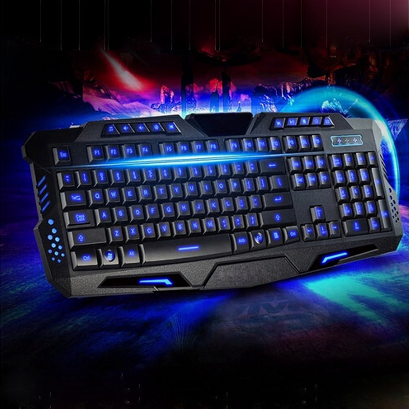 Backlit USB Gaming Keyboard 3Colors Backlight Waterproof