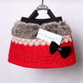 1pcs retail autumn winter Korean Diamond bow plush spell color girls skirt for children s clothing