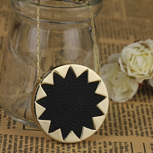 Hot sale! House of harlow black leather sunburst necklace,fashion pendant necklace jewelry wholesale Free Shipping