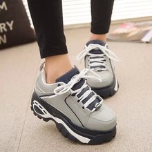 2015 Brand Spring Autumn Classic Platform High Top Sneakers Casual Flats Height Increasing Shoes Free Shipping