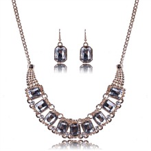 2014 New Arrival Vintage Gold/Sliver Jewlery Luxurious Crytal Necklace Earrings Wholesale For Lady Jewelry TL9334