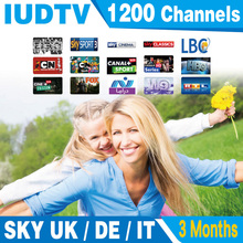 Arabic European IPTV 3 months IUDTV 1200 TV Sky DE UK IT Box Office Canal Turkey