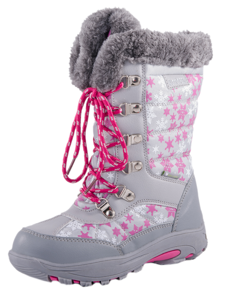 Kotofey Female Child Snow Boots Children Waterproof Cotton padded Shoes Girls Winter PINK BLACK
