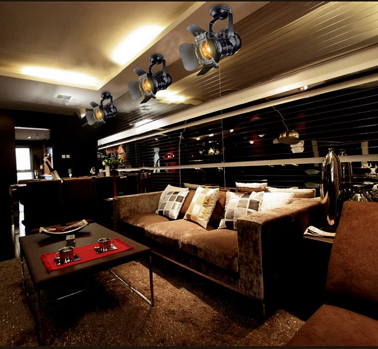 Description Picture 5 of itemLoft Ceiling Lamp Retro Industrial Track Light Rail Lamp Adjustable Lamp,Cloth Shop Store Pub Cafe Restaurant Lamp Dome Light