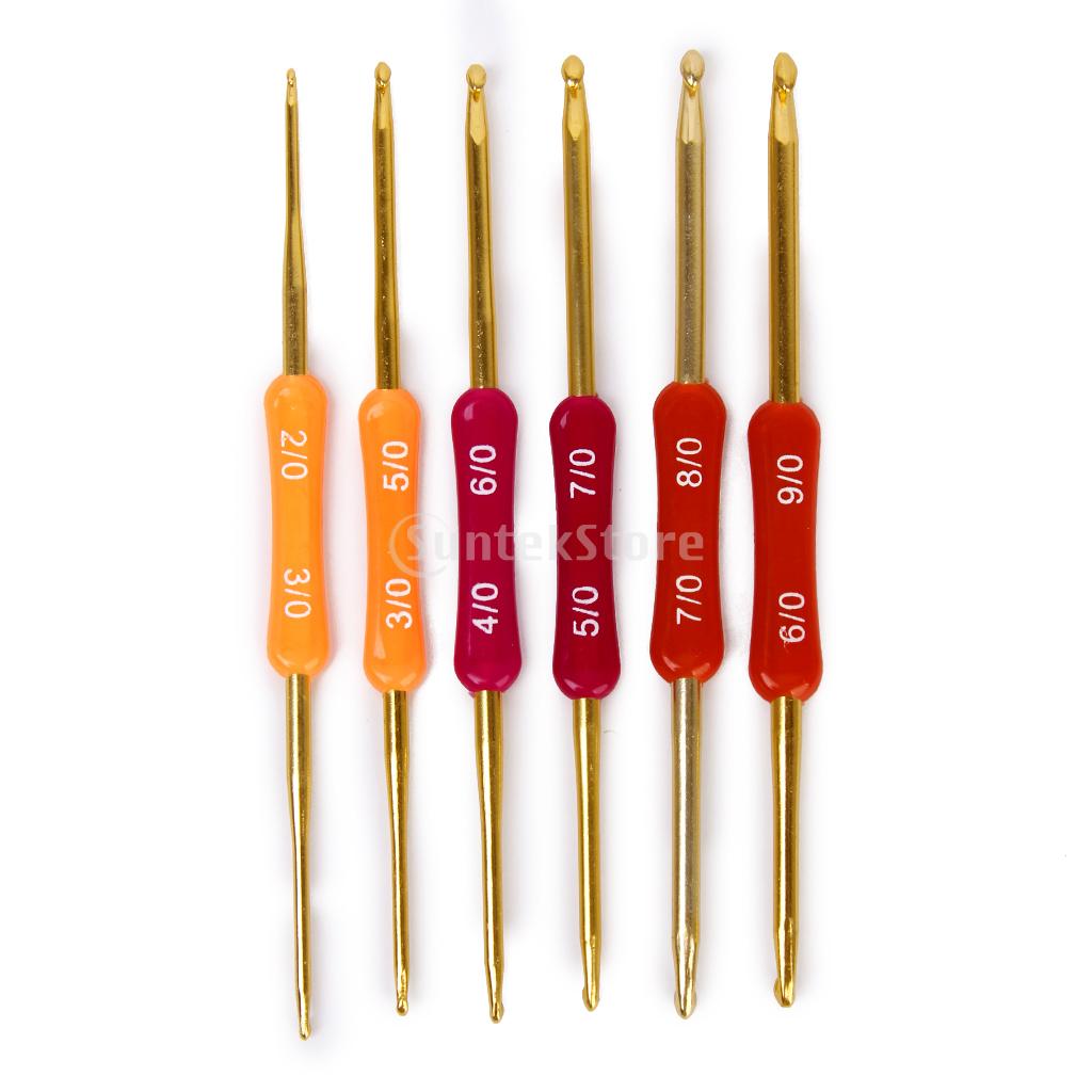 New Arrivals 2015 Set of 6 Double End Ended Crochet Hooks Needles Sizes