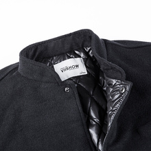 VIISHOW 2015 New arrived warm winter coat men black coat patchwork jacket for men rib cuff