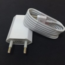 Mobile Phone Chargers Adapter For Apple iPhone 5 5S 6 6s PLUS EU / US Wall charger + 8 Pin USB Data Sync charger Cable
