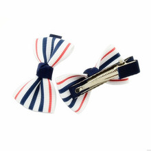 300pcs/lot Cute Small Stripe Ribbon 2″ Girl Baby Hair Bow Clip