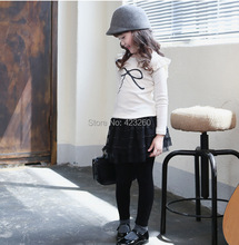 Children Girl T-Shirts Long Sleeve Cotton Shirt Big Bow Ruffle Sleeve T-shirt Tops 2-7Y WY01