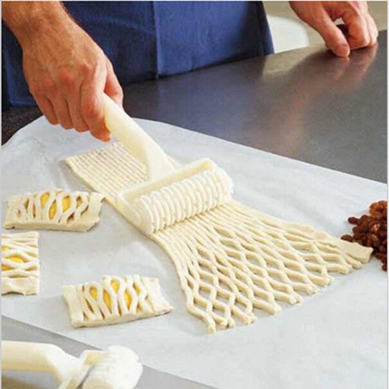 Plastic Baking Tool Cookie Pie Pizza Pastry Lattice Roller Cutter Craft free shiping