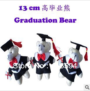 13cm=5inch plush stuffed toy small mini graduation teddy bear student graduation gift 40pcs/lot