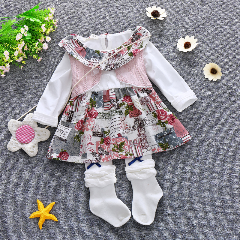 Baby font b girl b font font b clothing b font sets white pant knit skirt