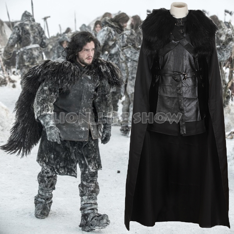 Game Of Thrones Cosplay Costume Men Jon Snow Cloak Costume Halloween Costume for Men
