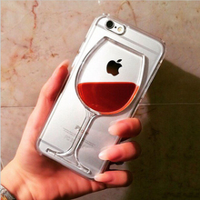 Hot sale Exclusive Red Wine Cup Liquid Transparent Case Cover For Apple iPhone All Models Phone Cases Back Covers ET#000119