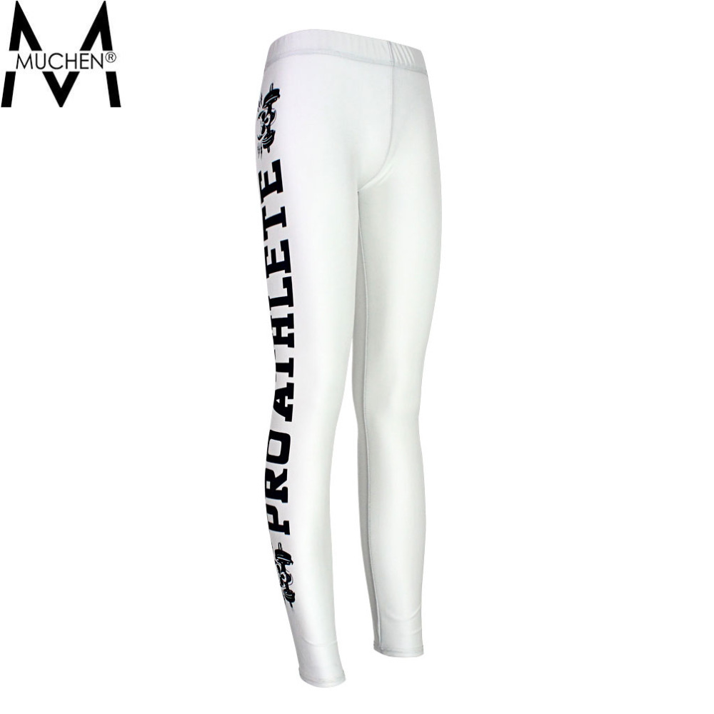 Mu Chen 2015 Sexy Women Leggings Side Letters Sports Pants Force Exercise Elastic Fitness Running Trousers