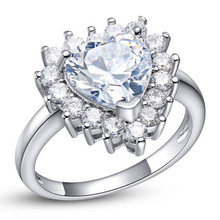 JBOX Women Big Rings 18k With Big Stones Austrian Crystal Gem Ruby Sapphire Ring Pave Zirconia