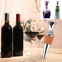 2016 New 1PCS Wine Cork Wine Bottle Stoppers Zinc Alloy Glyptostrobus Wine Stopper Bar Tools Kitchen Accessories Free Shipping