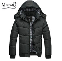 New Brand Winter Jacket For Men Hooded Coats Casual Mens Thick Coat Male Slim Casual Cotton Padded Down Outerwear