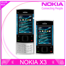 x3 Original Nokia X3 Mobile Cell Phone Bluetooth 3.2MP MP3 Player X3-00 Slider Cellphone Unlocked & One year warranty