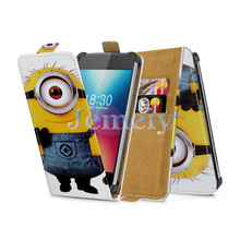 Floral Minion Print Universal Phone Cases For HTC Desire 616 Dual sim 5 inch PU Leather