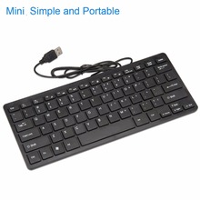 Ultra-thin USB 2.0 Mini Multimedia Keyboard for PC Wired Keyboard Black Keyboard with 84 Keys for Laptop Gaming Basic Types