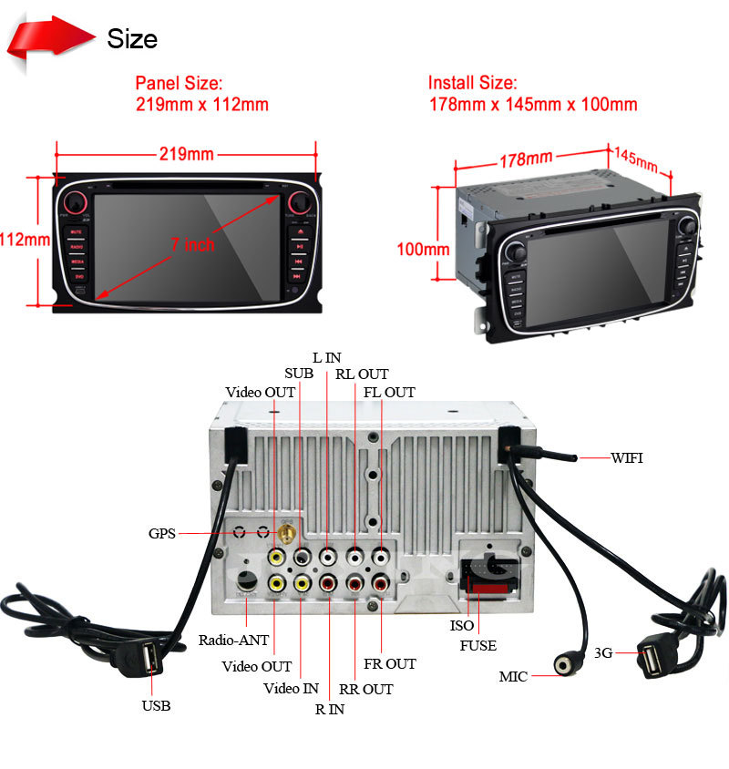 2 din android- 4.4   1024 * 600  dvd gps     mondeo   3  -   