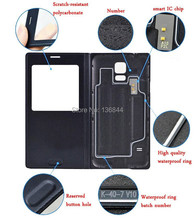 Original Flip Leather Case for Samsung Galaxy S5 i9600 Luxury Smart Sleep Wake View Waterproof Phone