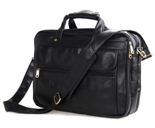 Promotion guaranteed 100% cowhide leather men briefcase messenger bag men’s travel bag 15.6″ laptop shoulder bag 2015 #VP-J7146
