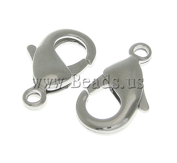 Free shipping!!!Brass Lobster Clasp,Bulk Jewelry, platinum color plated, nickel, lead & cadmium free, 7.50x15.20x3.20mm