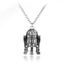 High quality Star wars Robot R2D2 Pendant necklace move jewelry maxi&statement necklace for men and women best Halloween gifts