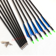 24pcs lot 30 aluminum 8 8mm outer diameter arrow shaft with hunting target arrow tips fletching