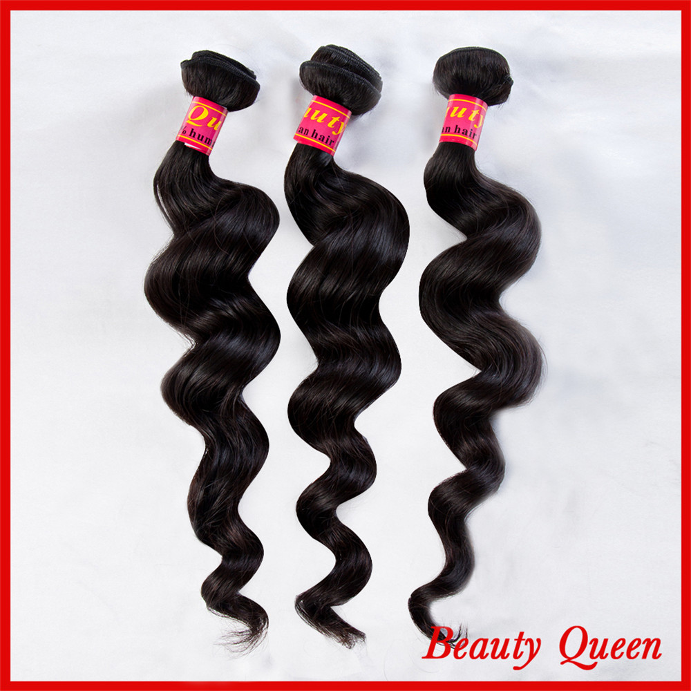 7A queen weave beauty brazilian loose wave Natural Color Can Be Dyed Tangle Free No Shedding 3 Bundles DHL Free shipping