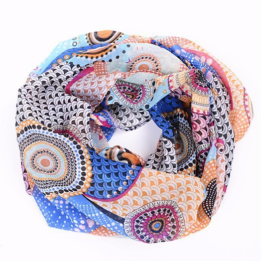 Free Shipping Lovely Female Stripe Dot Ring Scarf Fashion Women Lavender Silk Infinity Scarf Nice Character