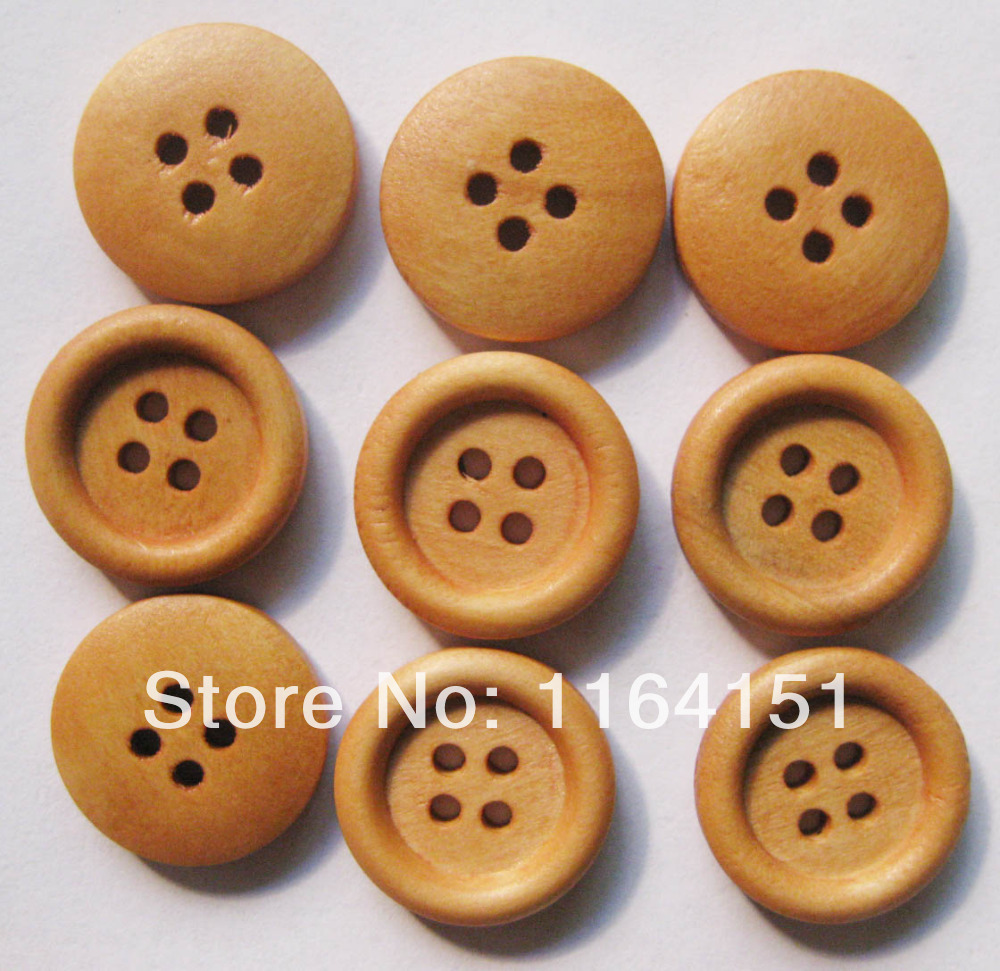 150Pcs 18mm Natural Wood Button china Sewing Button clothing Craft