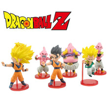 Anime Cartoon Dragon Ball Z Majin Buu Gotenks Saiyan Son Goku PVC Action Figures Collectible Toys 6pcs/set ADB049