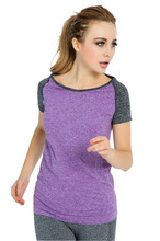 Work Out Gym T Shirt Elastic Yoga Shirt Fitness Clothing For Women Ropa Deportiva Mujer Running Clothes For Women Sport Shirts