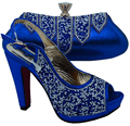 Nigeria Wedding Women Shoes And Handbag With Stones African Italian Shoes And Matching Bag Set For