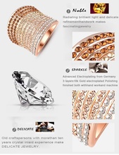Christmas Gradient Austrian Crystal Engagement Rings Promise Ring 18K Rose Gold Plated Charm Jewelry Ring aneis