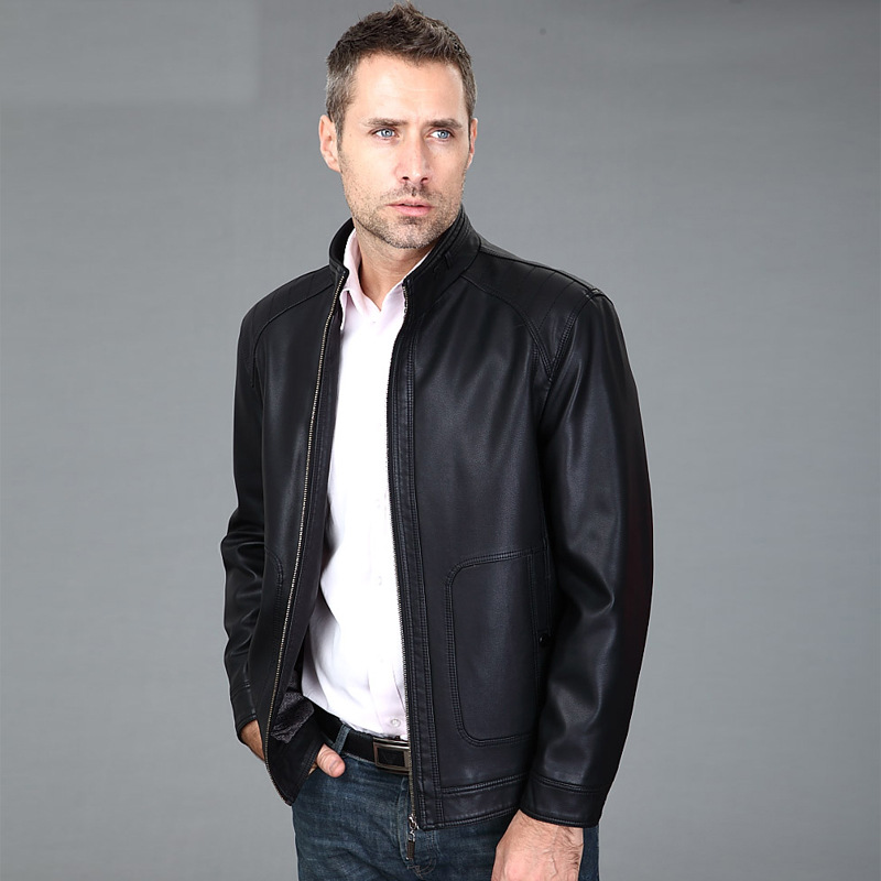 Men Leather Jacket Rushed Zipper 2015 Spring New Explosion Models Sheep Skin Leather Coat Men s