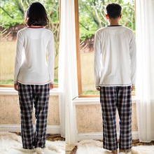 Spring Song lovely month of men and women couple long sleeved cotton pajamas home service package
