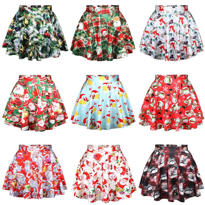 women's High Waist Skirt summer women pleated skirts Funny All match