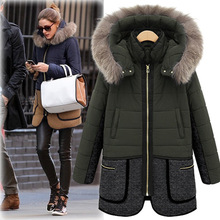 2015 Real Parka Parkas For Women Winter Europe Winter New Slim Hooded Coat And Dress In The Long Thick Sleeved Cotton Big Collar